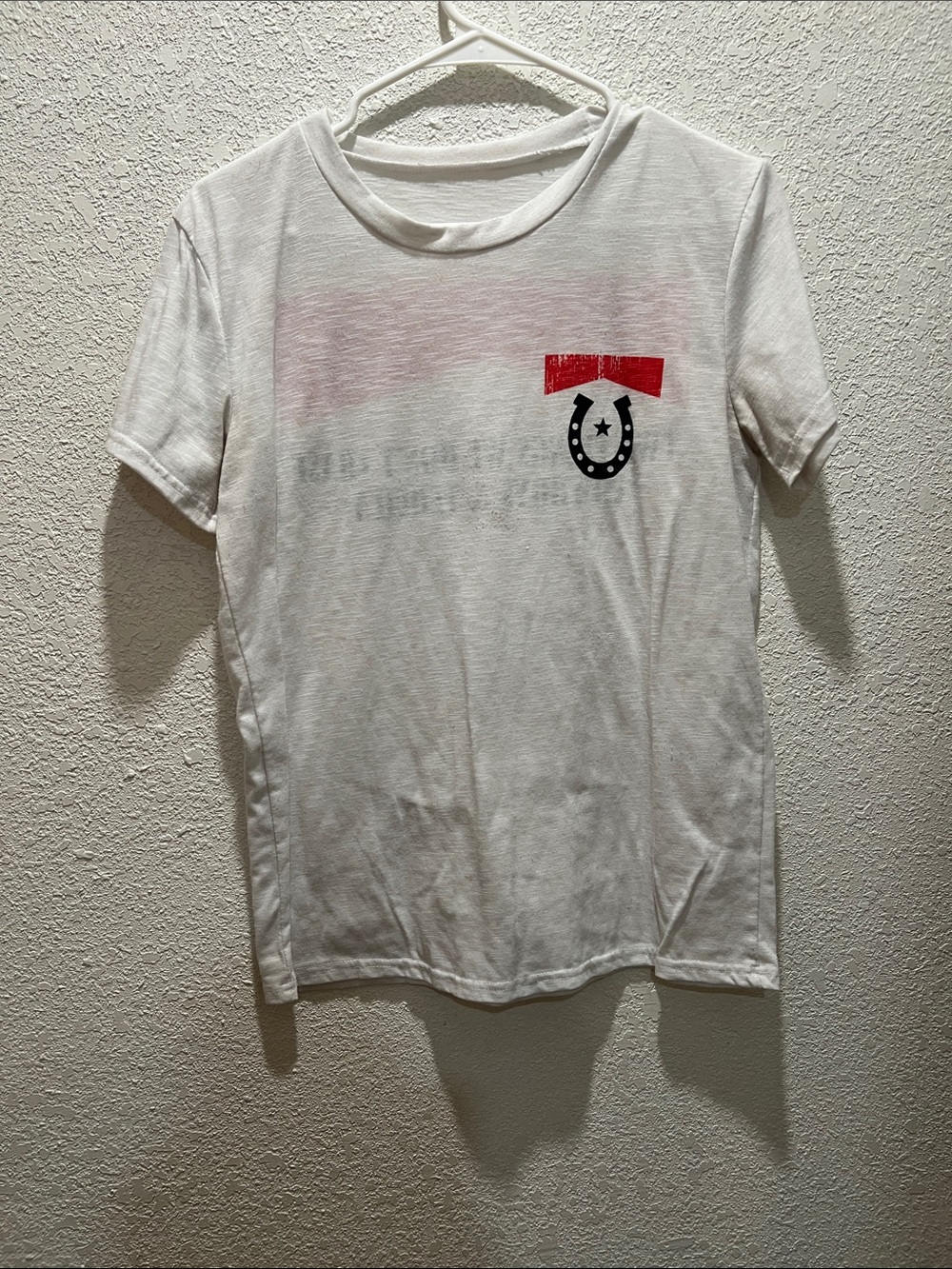 White Graphic Tee with Red Accent